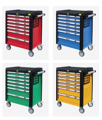7 Drawers Mobile Tool Cabinet Mechanic Box Trolley 369pcs