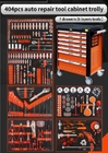 404pcs Mobile Tool Cabinet On Wheels 7 Drawers Auto Repair Tool   Trolley