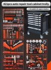 AA4C 421pcs Auto repair Tool cabinet trolley Garage Cabinet tool shelf hardware hand tools auto repair worktableJI-A70001