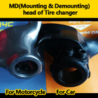 M/D head of tire changer (For motorcycle usage)