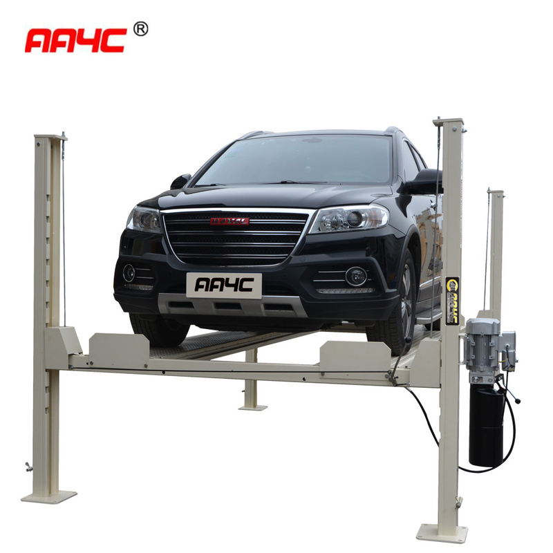 4 Columns Car Vehicle Lift Movable 4 Post Lift 7700lbs With Movable Kit Car Parking Lift Auto Storage System 3.5T